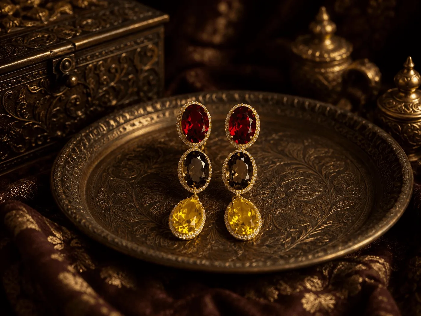 Gemstone earrings collection